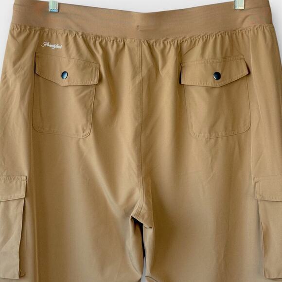 Soothfeel Capri Cargo High Waist Hiking Pants Travel Lightweight Size XXL Khaki - Picture 9 of 16